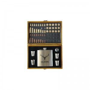 ست نوشیدنی استیل 304 مدل 2105-4، جعبه شطرنج و تخته نرد 14041