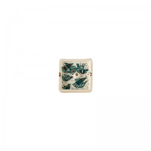 زیر سیگاری و جاعودی دست ساز سرامیکی مربع طلا طرح پرنده 13244