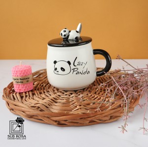 ماگ سرامیکی درب دار LAZY PANDA-14093