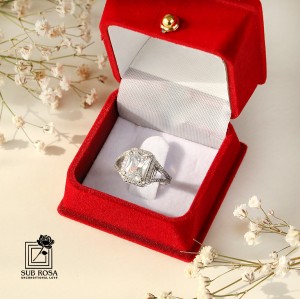 انگشتر نقره 925 زنانه نگین دار 14777-FREE SIZE