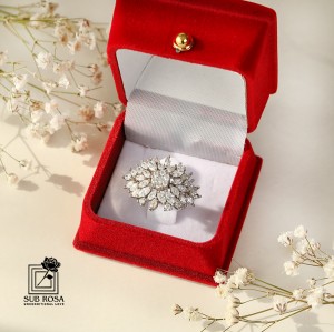 انگشتر نقره 925 زنانه نگین دار 14786-FREE SIZE