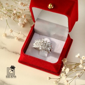 انگشتر نقره 925 زنانه نگین دار 14941-FREE SIZE
