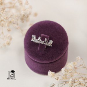 انگشتر نقره 925 زنانه طرح تاج 14775-FREE SIZE