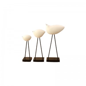 دکوری پرنده 3 تایی سفید13727