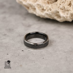 انگشتر تنگستن رینگی مشکی سایز 8 - 13136