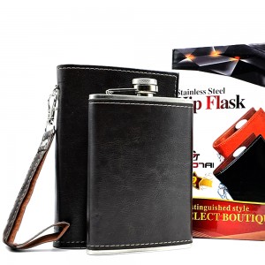 بطری نوشیدنی استیل با کیف چرمی بنددار ان بی کو