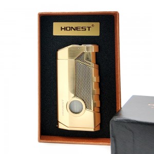 فندک اتمی ۳شعله هانست طلایی مدل۱۶۸۵