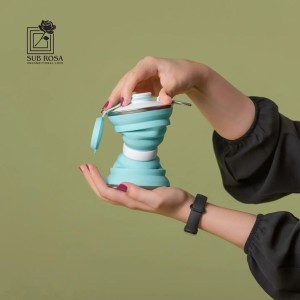 قمقمه تاشو سیلیکونی سبز