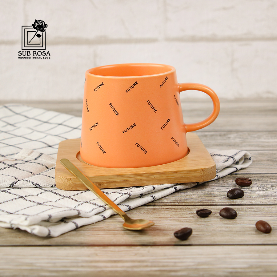 ماگ سرامیکی با کف چوبی