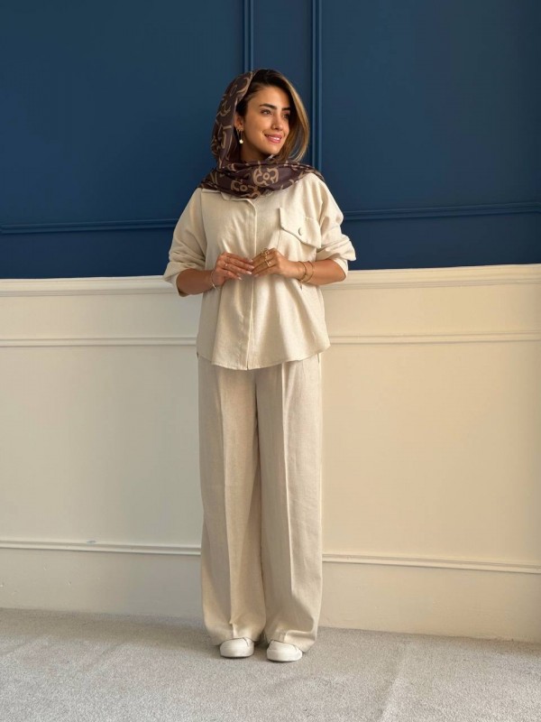 ست شومیز شلوار مراکشی سفید کد SUMBER