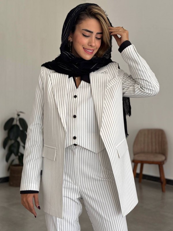 جلیقه زنانه سفید دیپلمات کد SAHEL