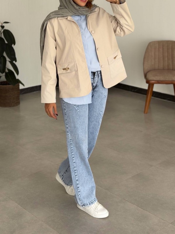 کت زنانه کتان زارا ضدآب کد ROLE