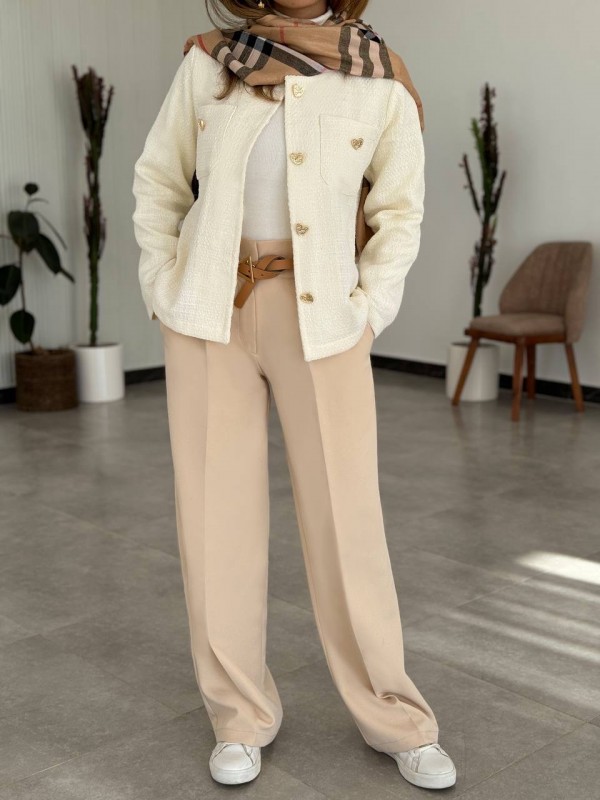 کت سفید دخترانه و زنانه کد BARFI