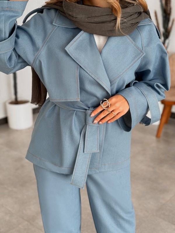 ترنچ کت جین زنانه کد DELMON