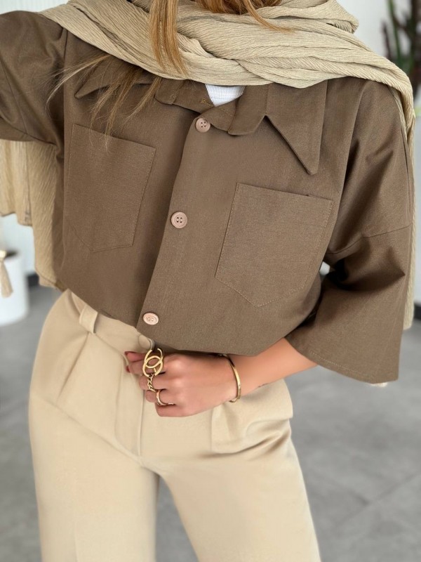 شومیز آستین سه ربع کد DENA