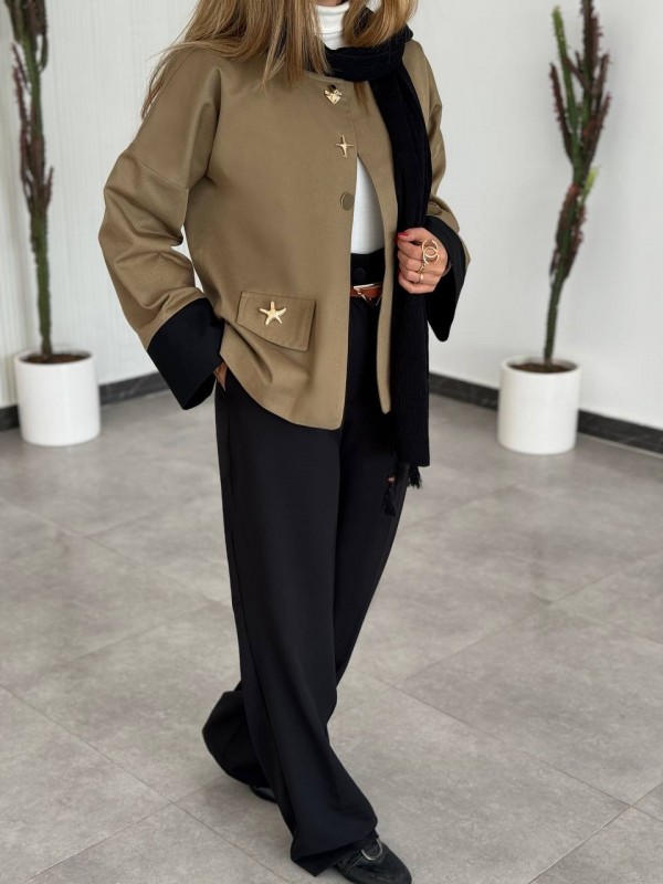 کت کتان عدسی زنانه کد LAVIN