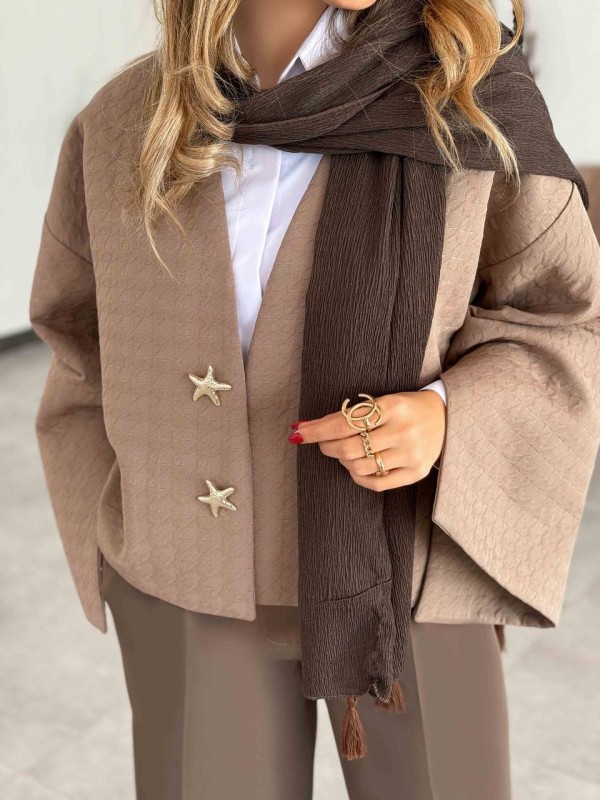 کت ژاکارد کیمونو زنانه کد LATE