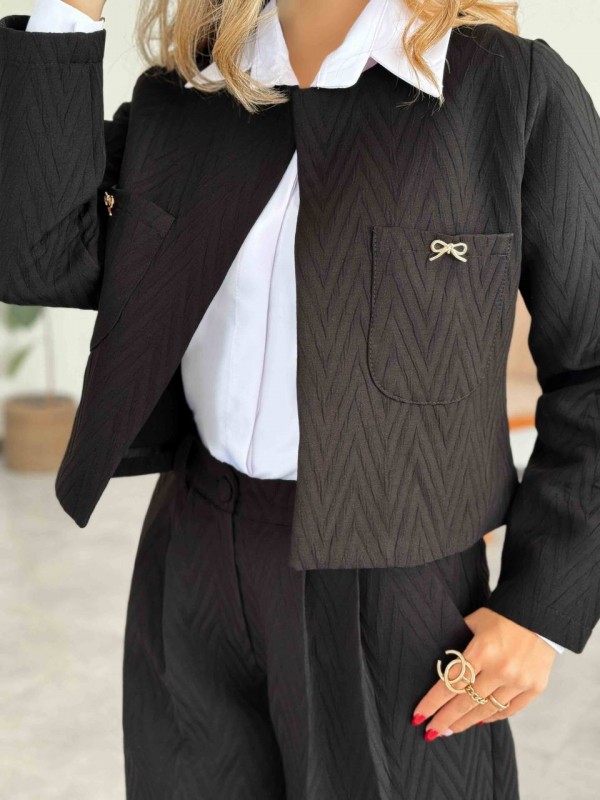کت شلوار مشکی زنانه کد PAPION