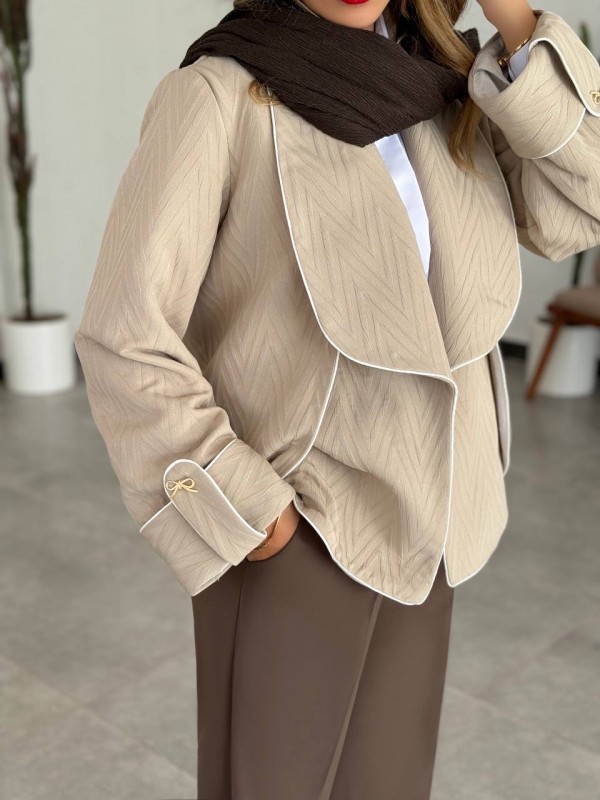 کت ژاکارد جناقی زنانه کد TIANA