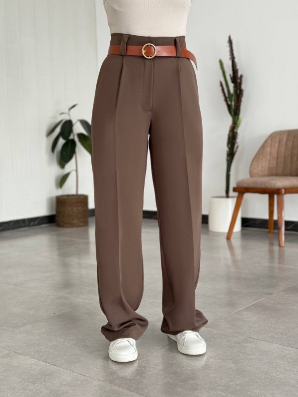 شلوار بگ زنانه کرپ کجراه کد KAREN