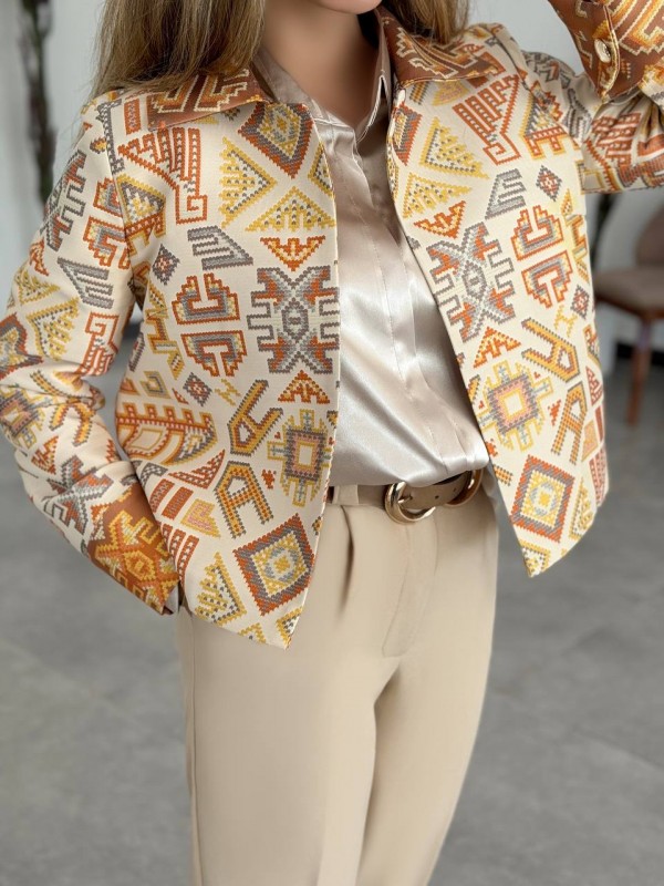 کت ژاکارد پیکسلی زنانه کد TANI