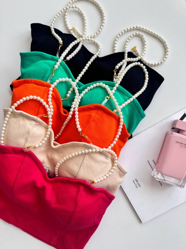 کراپ تاپ بند مرواریدی