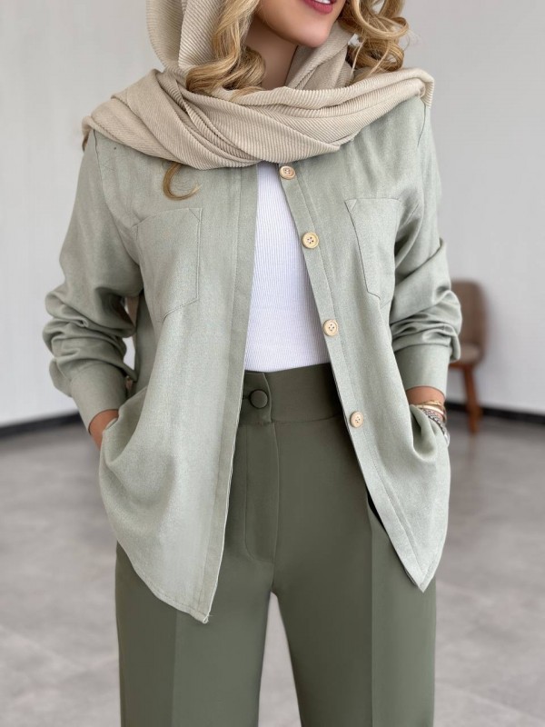 شومیز دگمه چوبی جودون کد JODON