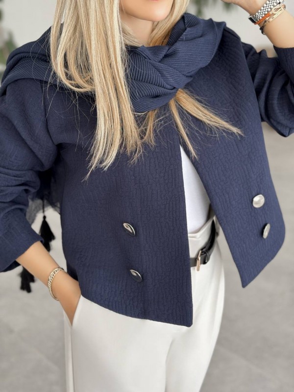 کت سرمه‌ای زنانه کد OCEAN