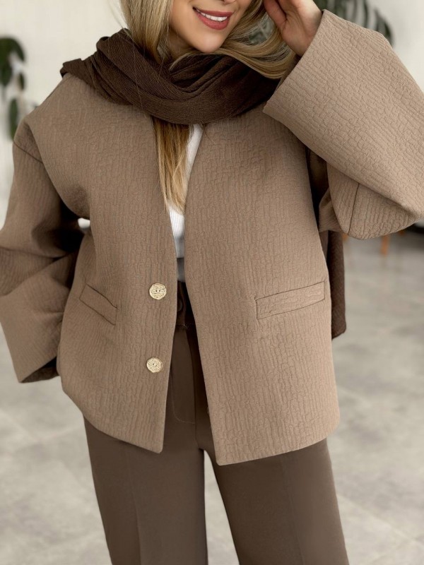 کت ژاکارد موکا کد ZANIX