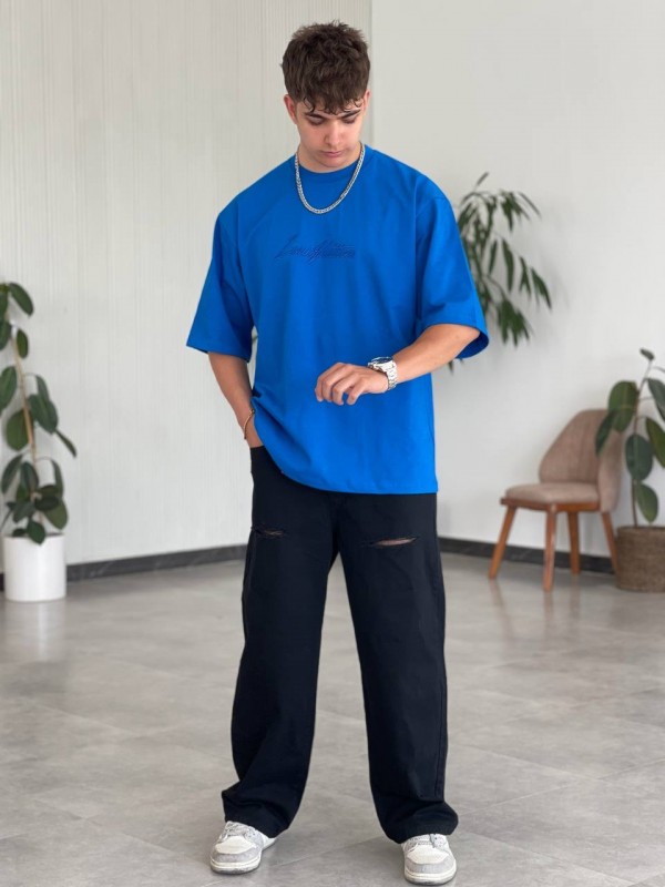 تیشرت آبی  ماکان دونخ طرح لویی ویتون پسرانه و مردانه