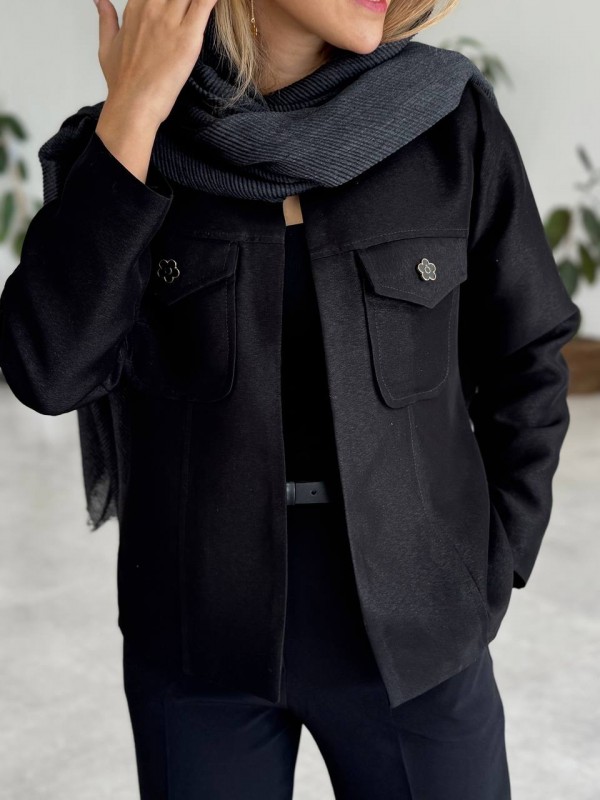 کت مشکی پاییزی زنانه کد SORI