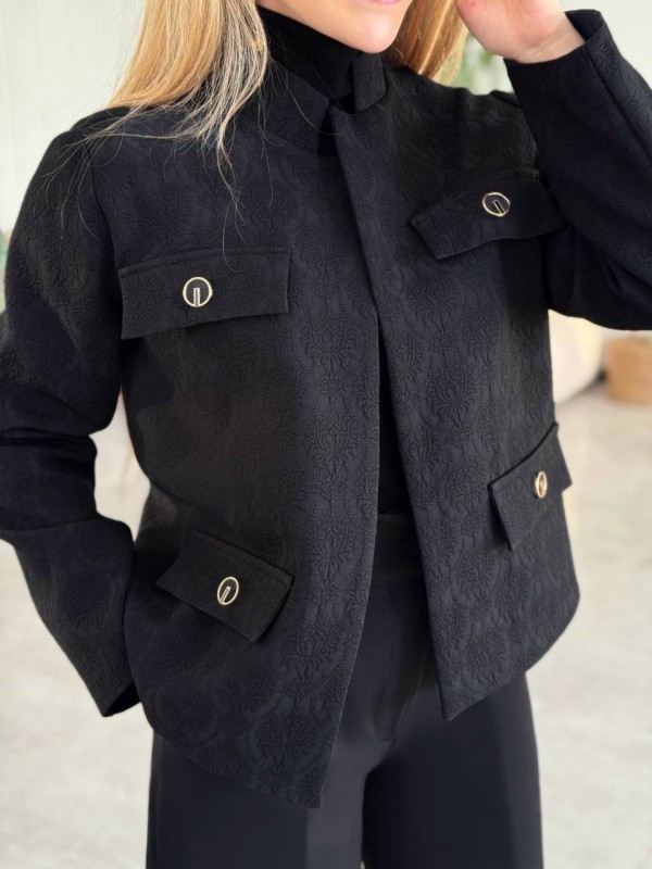 کت مشکی پاییزی کد DAMASK