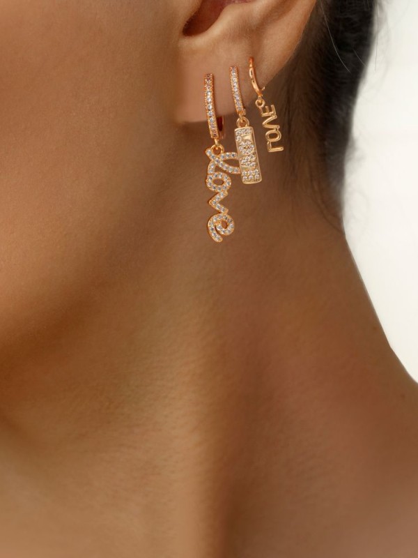 گوشواره پاپیونی YSX نگین‌دار طلایی  کد Ea025