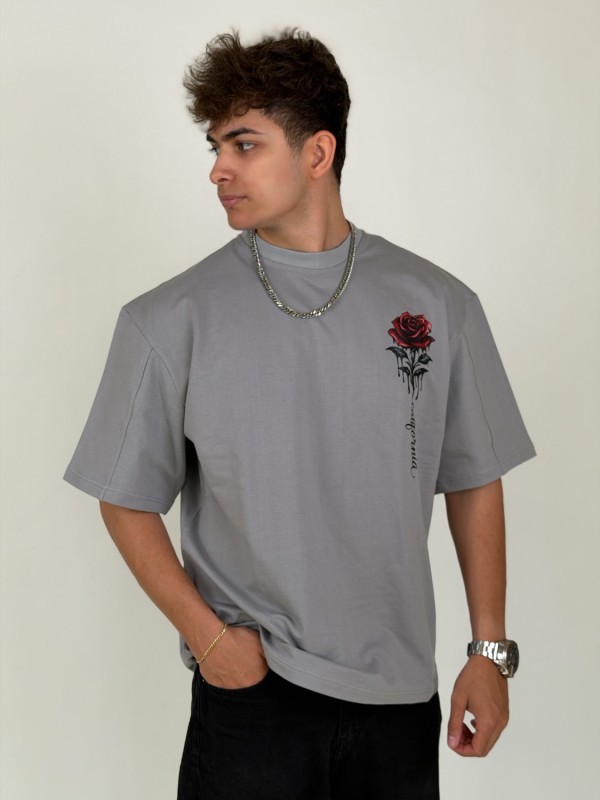 تیشرت طوسی Red rose پسرانه و مردانه