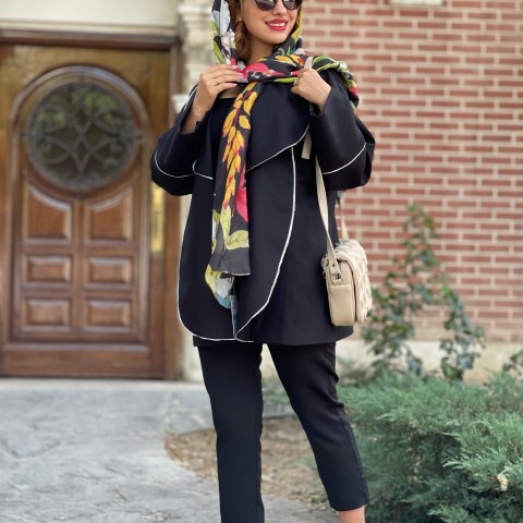 مانتو لینن هندی لایه دار زنانه کد 664