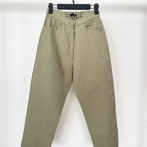 شلوار کتان مام فیت زنانه کد GREEN