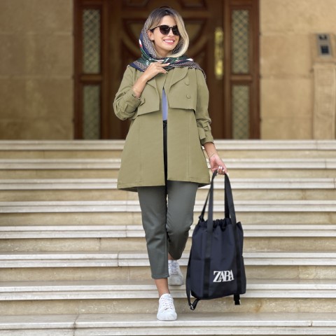 مانتو  کتان زنانه کد LENS