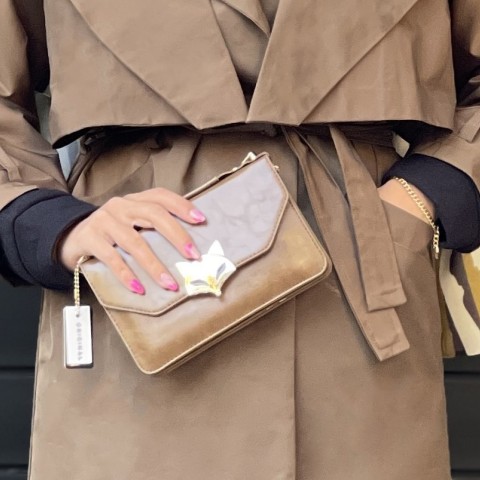 کیف دستی نسکافه ای چرم زنانه کد CHOCOLATE