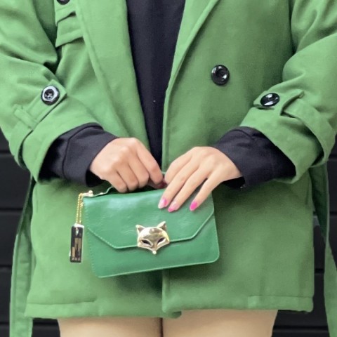 کیف  چرم روباهی سبز ترندی زنانه کد BORN