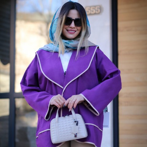 مانتو مغزی دوزی شده لینن زنانه کد LOKI