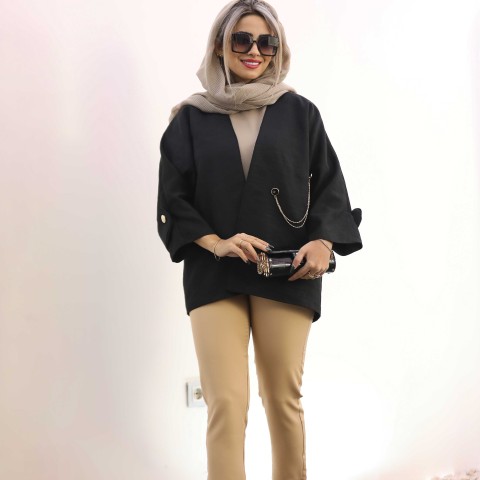 شلوار کرپ کرمی کلاسیک زنانه کد LIGHT