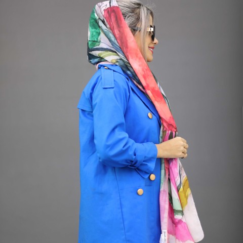 مانتو کتی جدید دکمه طلایی لینن دخترانه و زنانه کد 368