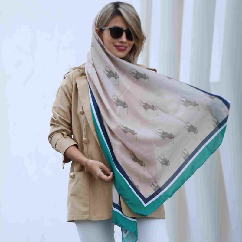 شال نخی حاشیه دار طرح پولو کد 364