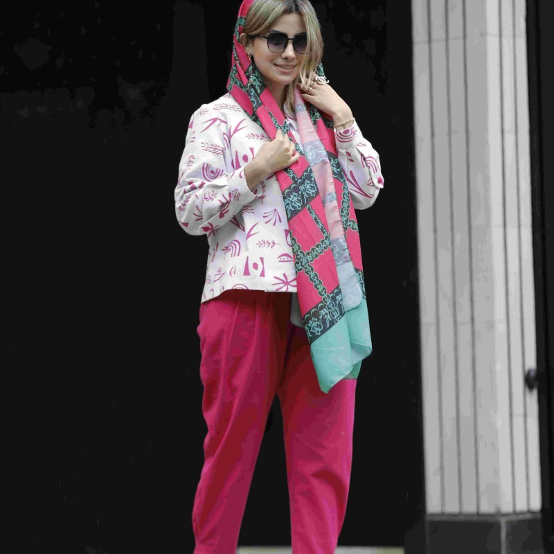 شال نخی طرح دار بهاره و تابستانه کد RIVA