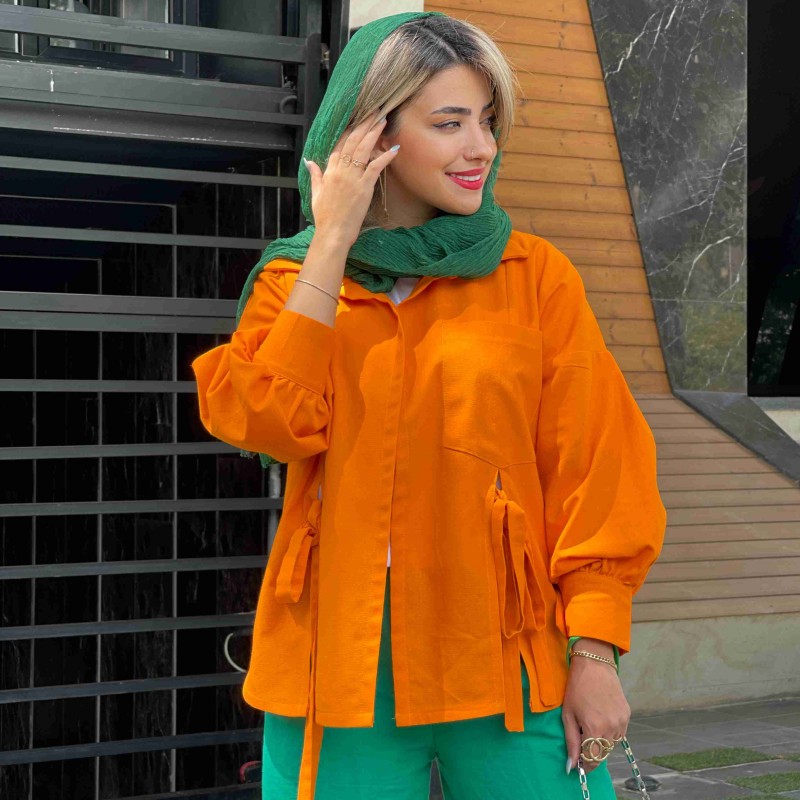 شال نخی پلیسه سبز کد POLO مناسب بهار و تابستان