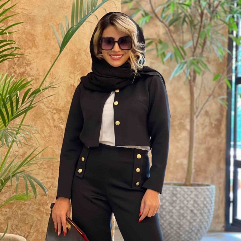 کراپ کت کوتاه مشکی  زنانه کد Eco