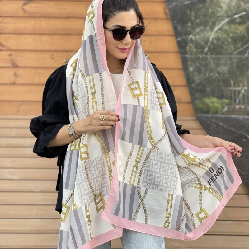 شال نخ پنبه طرح فندی دخترانه کد0091