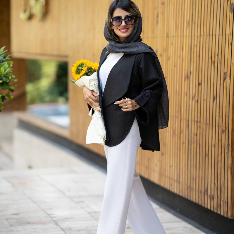 مانتو کتان لمه  لایه کاری شده زنانه کد SHAIN