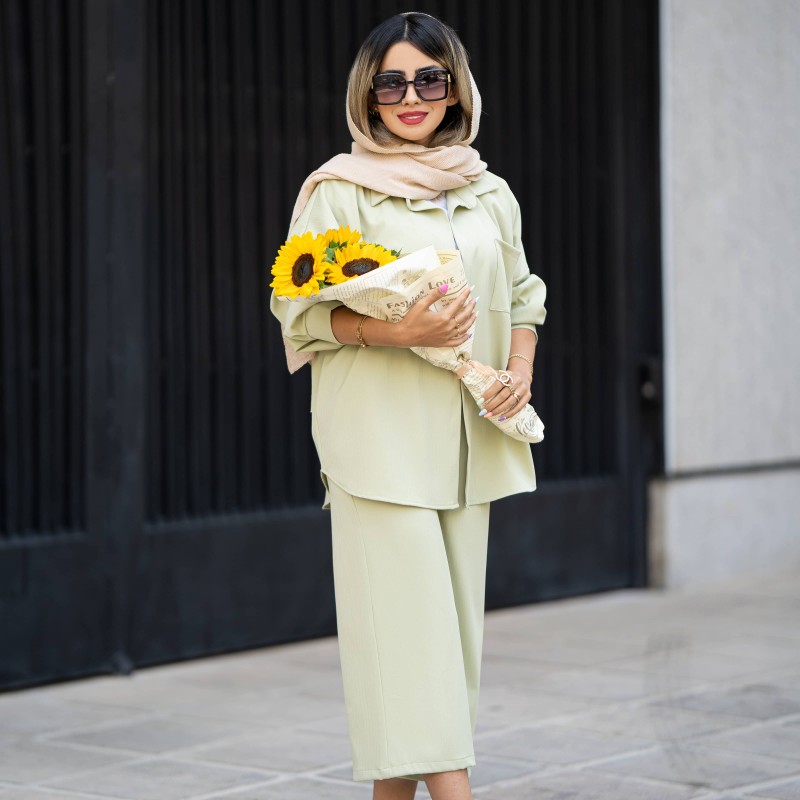 شلوار کرپ بگ زنانه کد SIMPLE