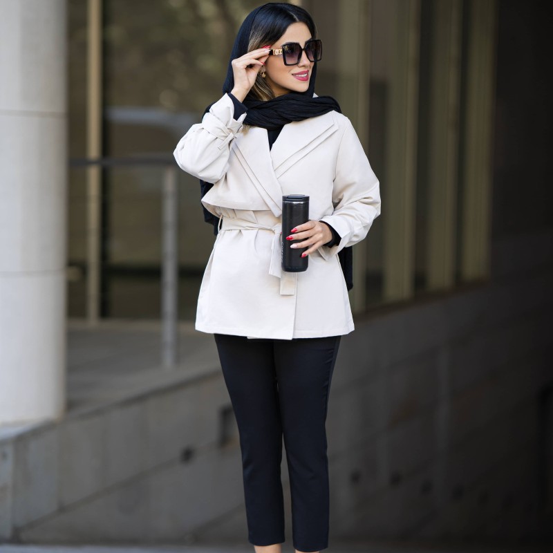 ترنچ کت کتان زارا ضد آب زنانه کدkoki